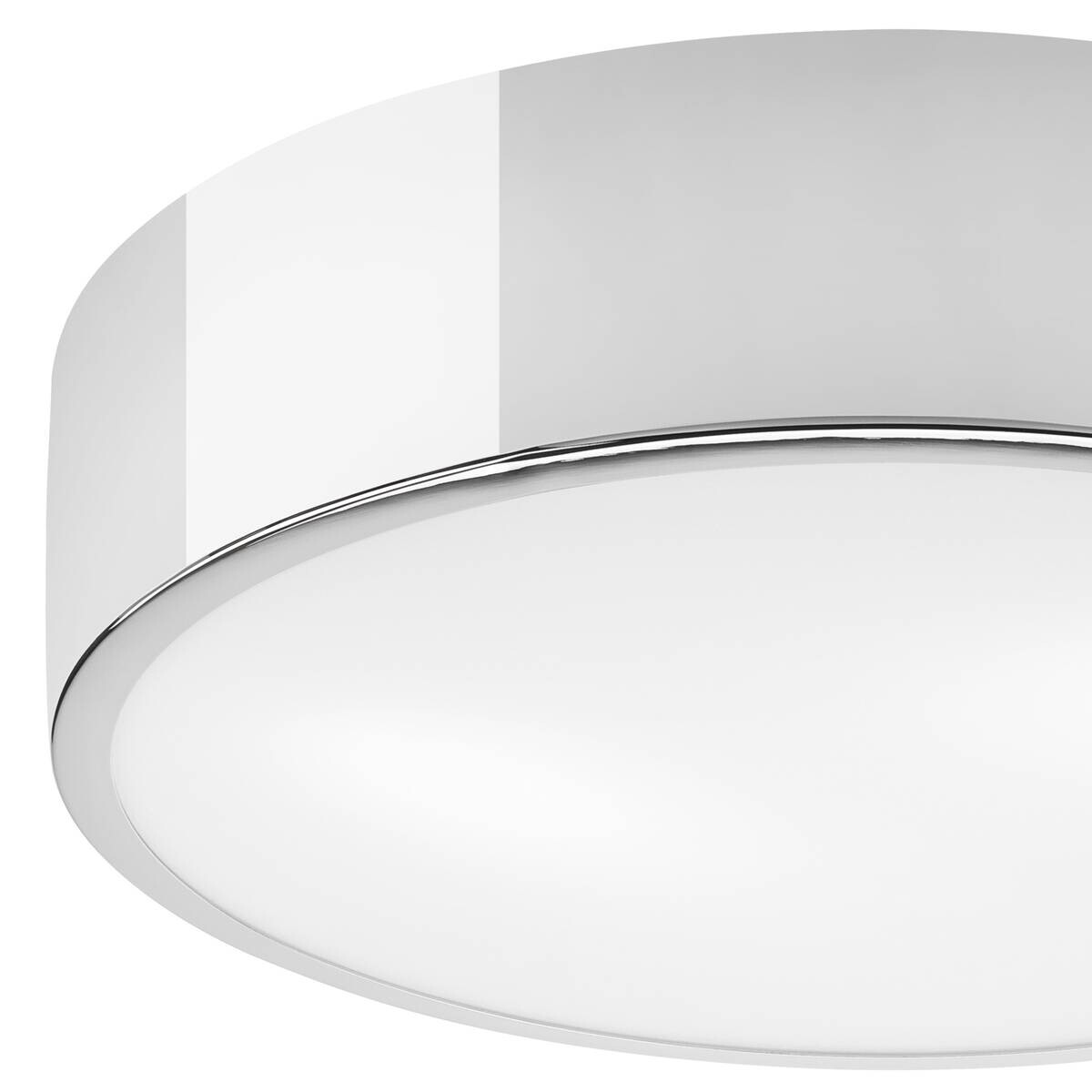 Lamkur Deckenleuchte Chrom Stahl B/H/L: ca. 37x8x37 cm E27 2 Brennstellen