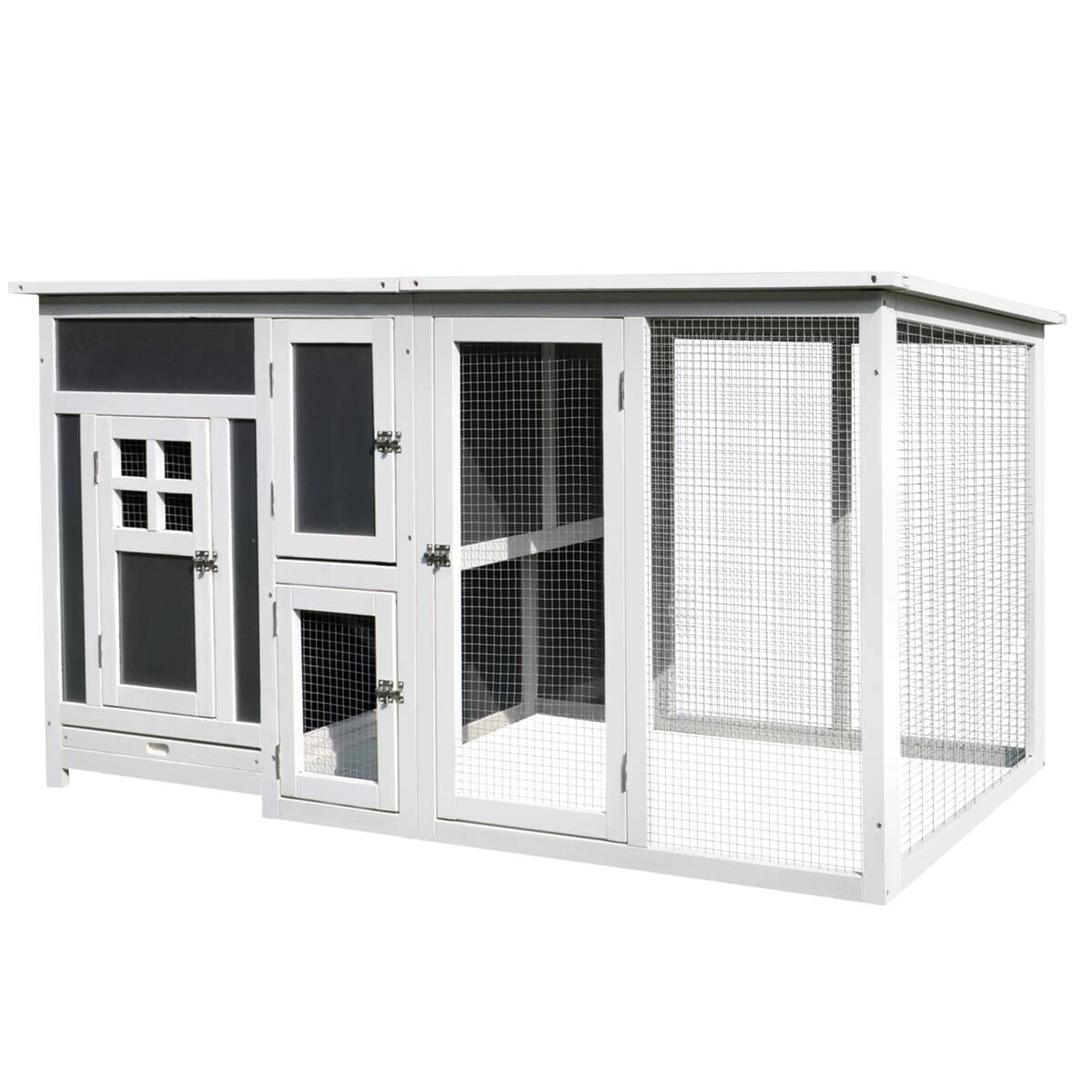 PawHut Stall weiß Polypropylen B/H/L: ca. 75x160x80 cm