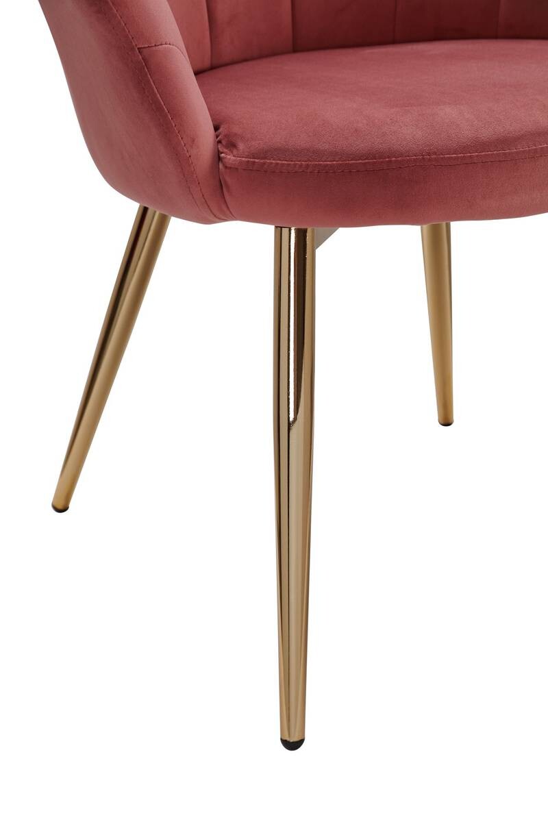 Stuhl rosa gold Stoff Eisen B/H/T: ca. 47,5x80x53 cm