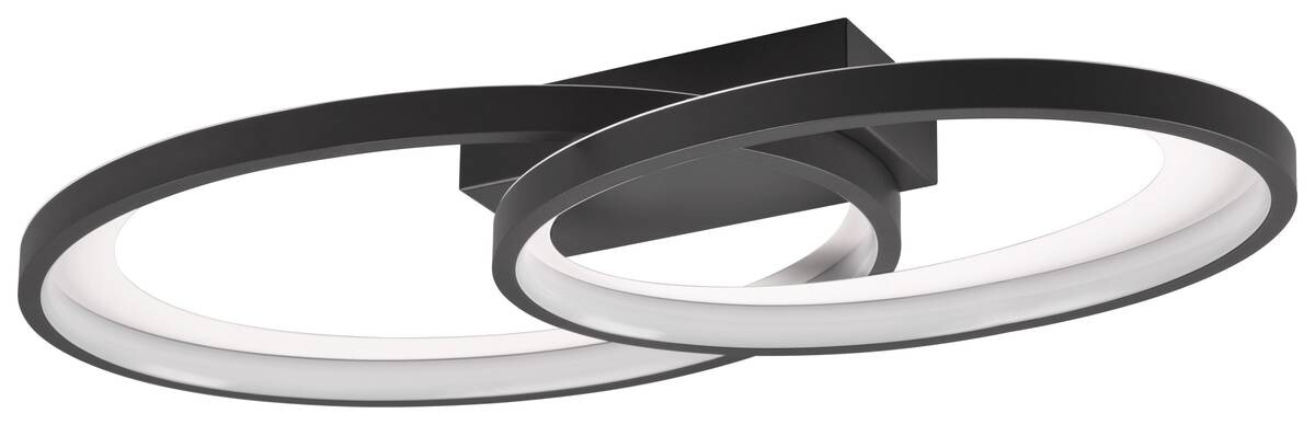 Reality LED-Deckenleuchte R64482134 Malaga weiß schwarz Metall B/H/T: ca. 57x8x30 cm 1 Brennstellen