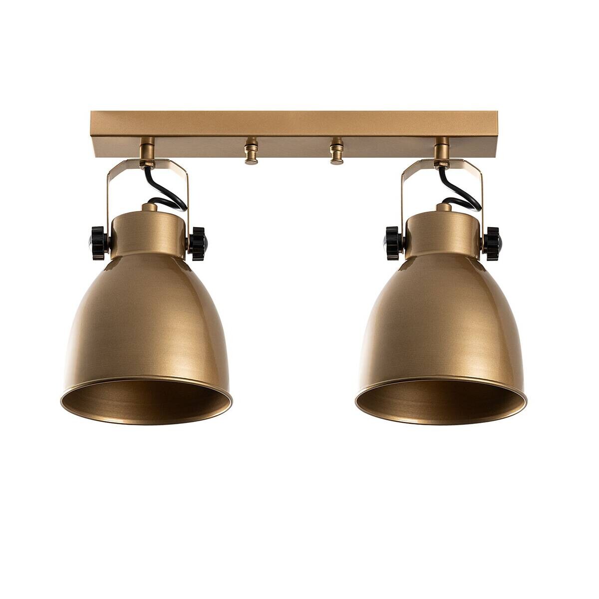 Opviq Deckenleuchte gold B/H/T: ca. 40x28x16 cm E14 2 Brennstellen