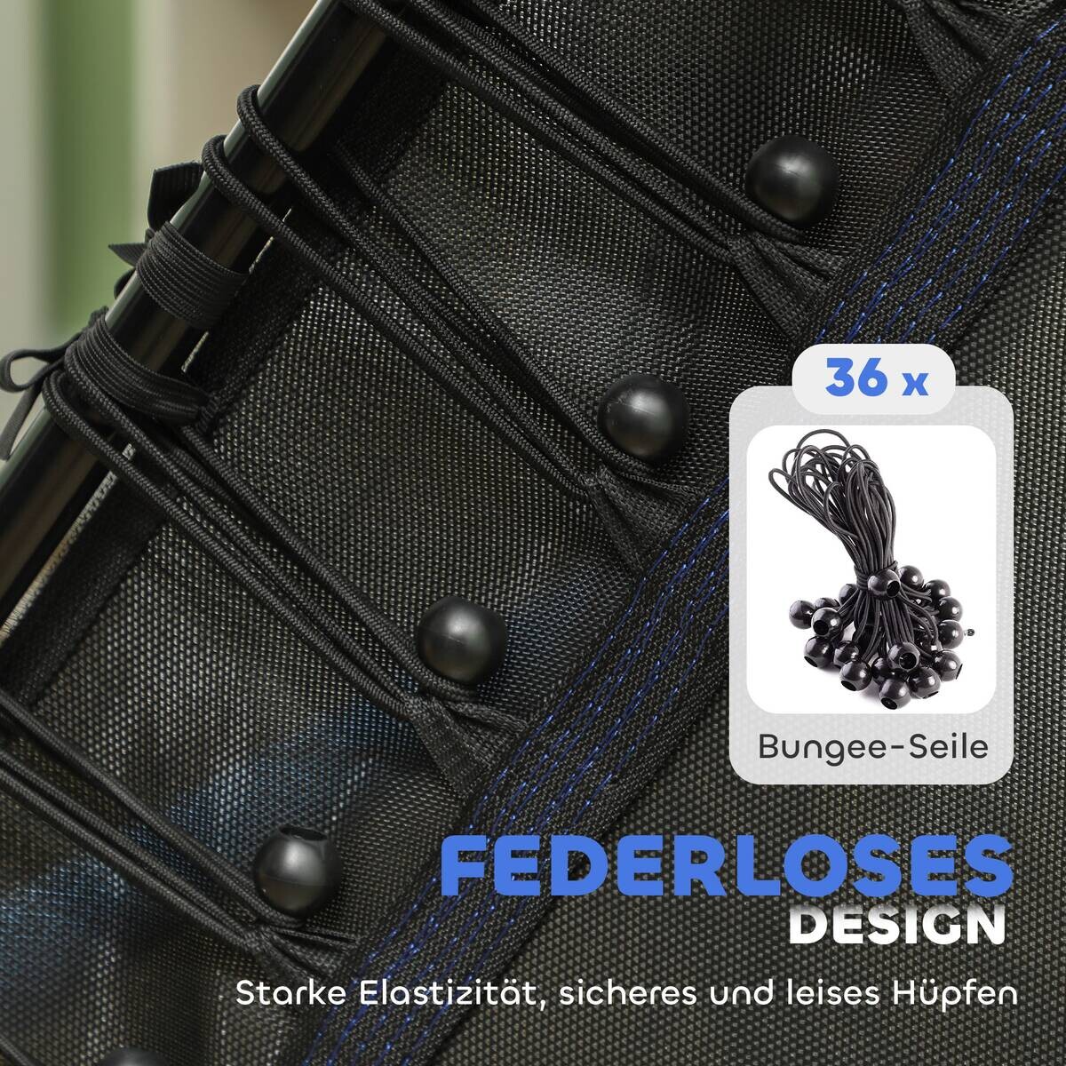 HOMCOM Kindertrampolin blau B/H/L: ca. 163,5x190x163,5 cm