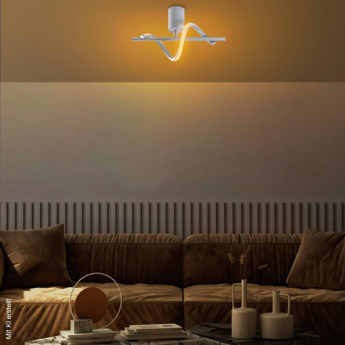 Opviq LED-Deckenleuchte grau B/H/T: ca. 41x16x25 cm