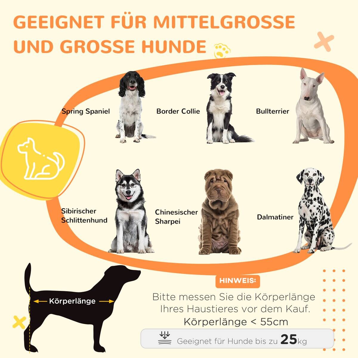 PawHut Hunde-Zubehör Eiche Polypropylen B/H/L: ca. 58x90x65 cm