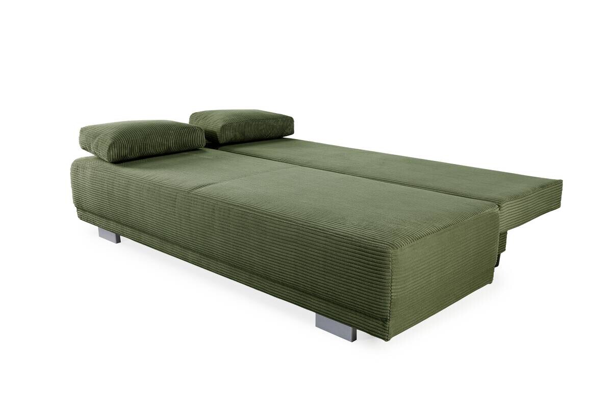 Schlafsofa grün Microfaser B/H/T: ca. 196x78x82 cm