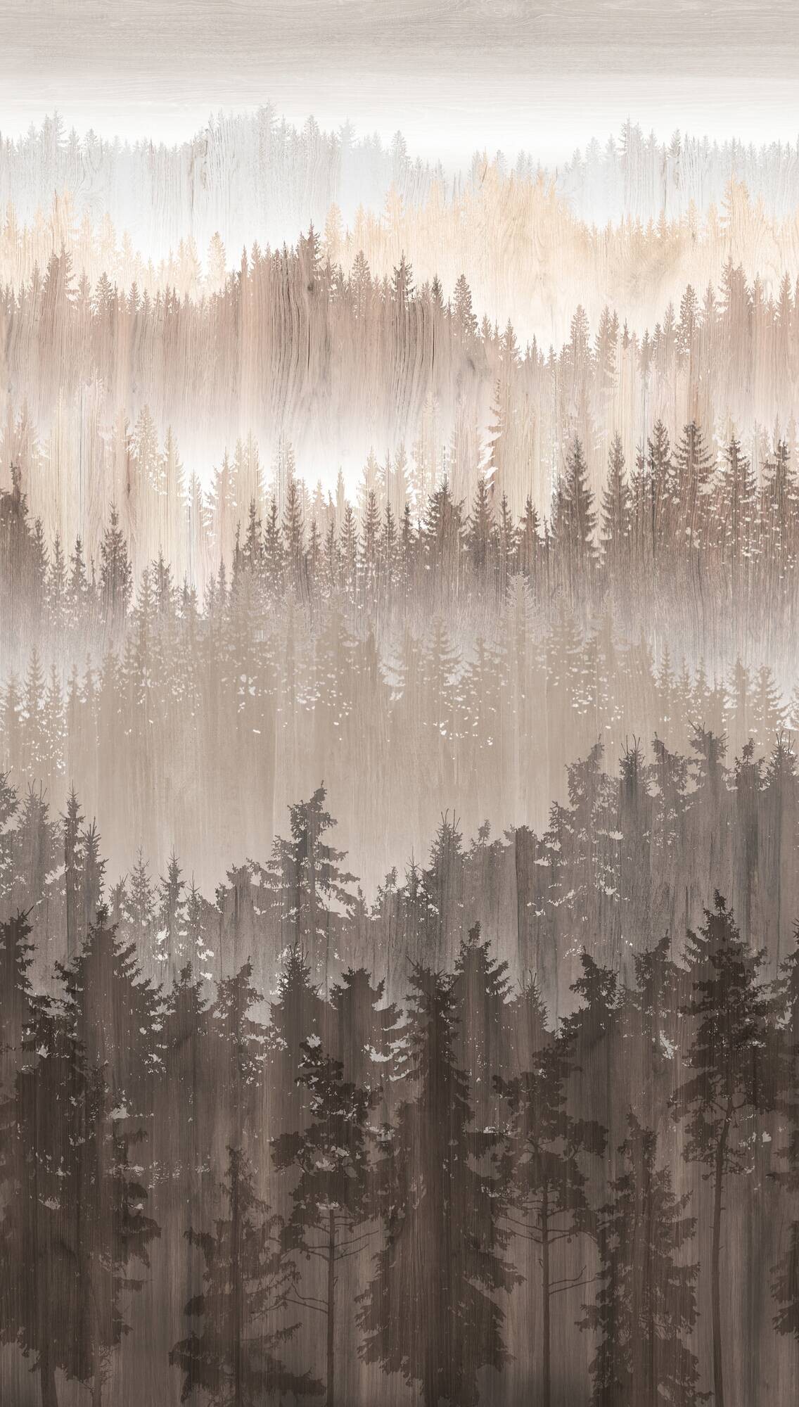 Livingwalls Fototapete Bäume braun beige creme B/L: ca. 280x159 cm