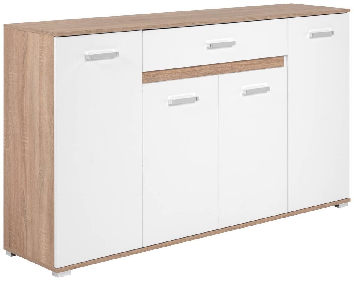 Sideboard Volos Eiche Sonoma Nachbildung weiß B/H/T: ca. 160x90x38 cm