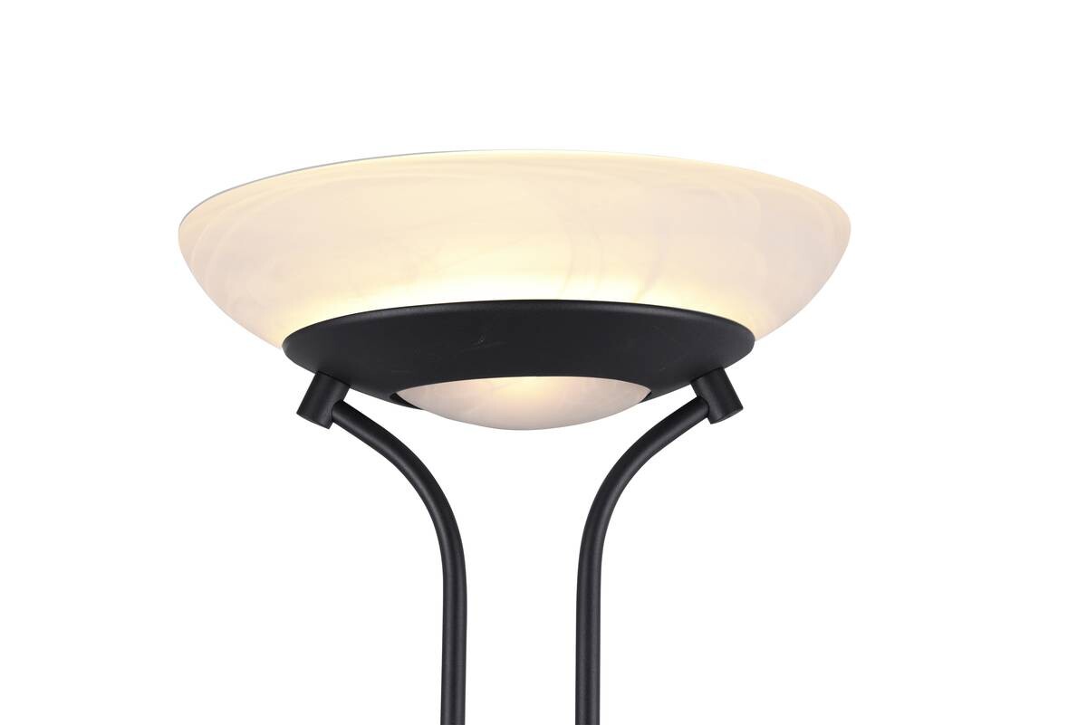 Reality Stehlampe Orson mattschwarz weiß Metall Glas H/D: ca. 180x32 cm