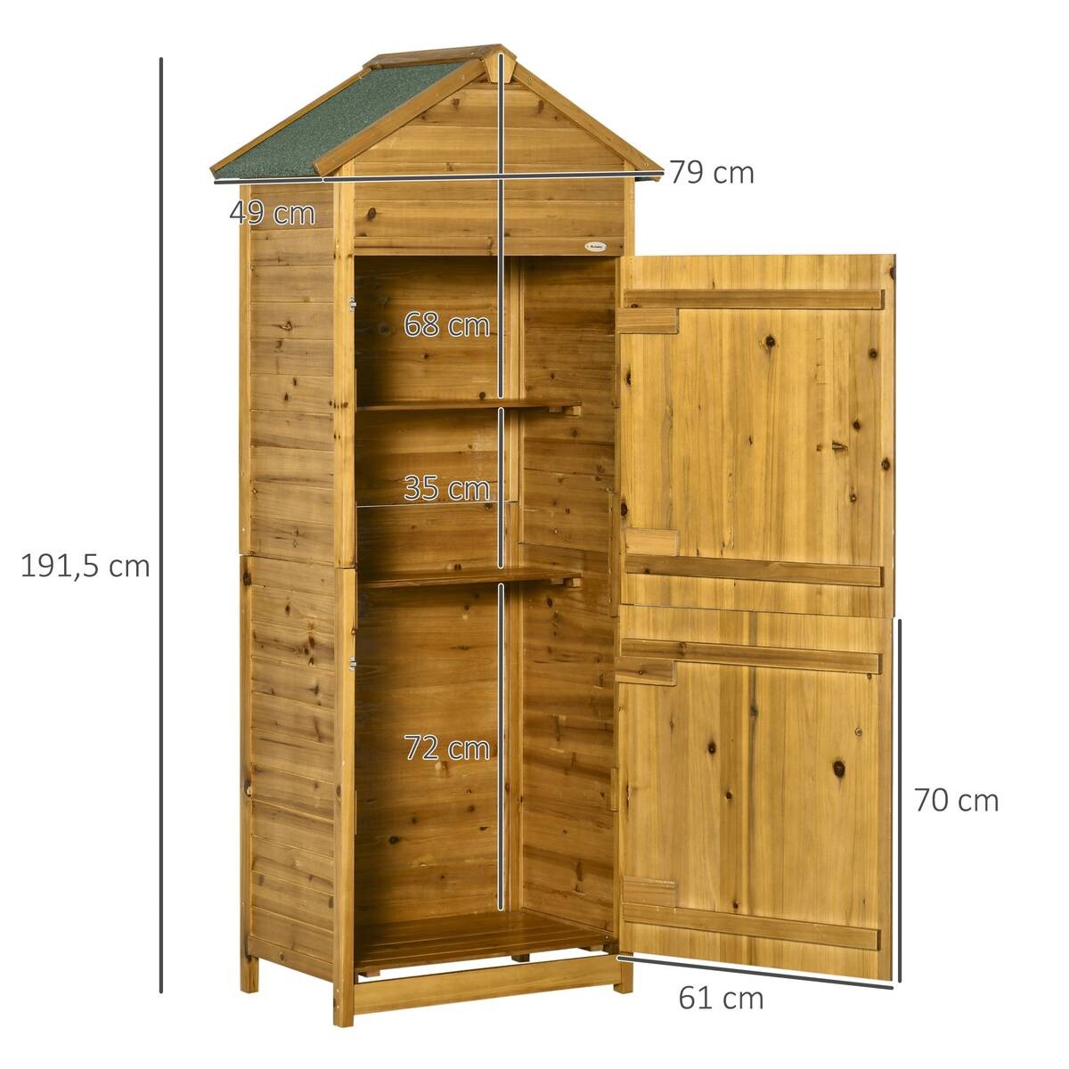 Outsunny Gartenhaus natur B/H/L: ca. 49x191,5x79 cm