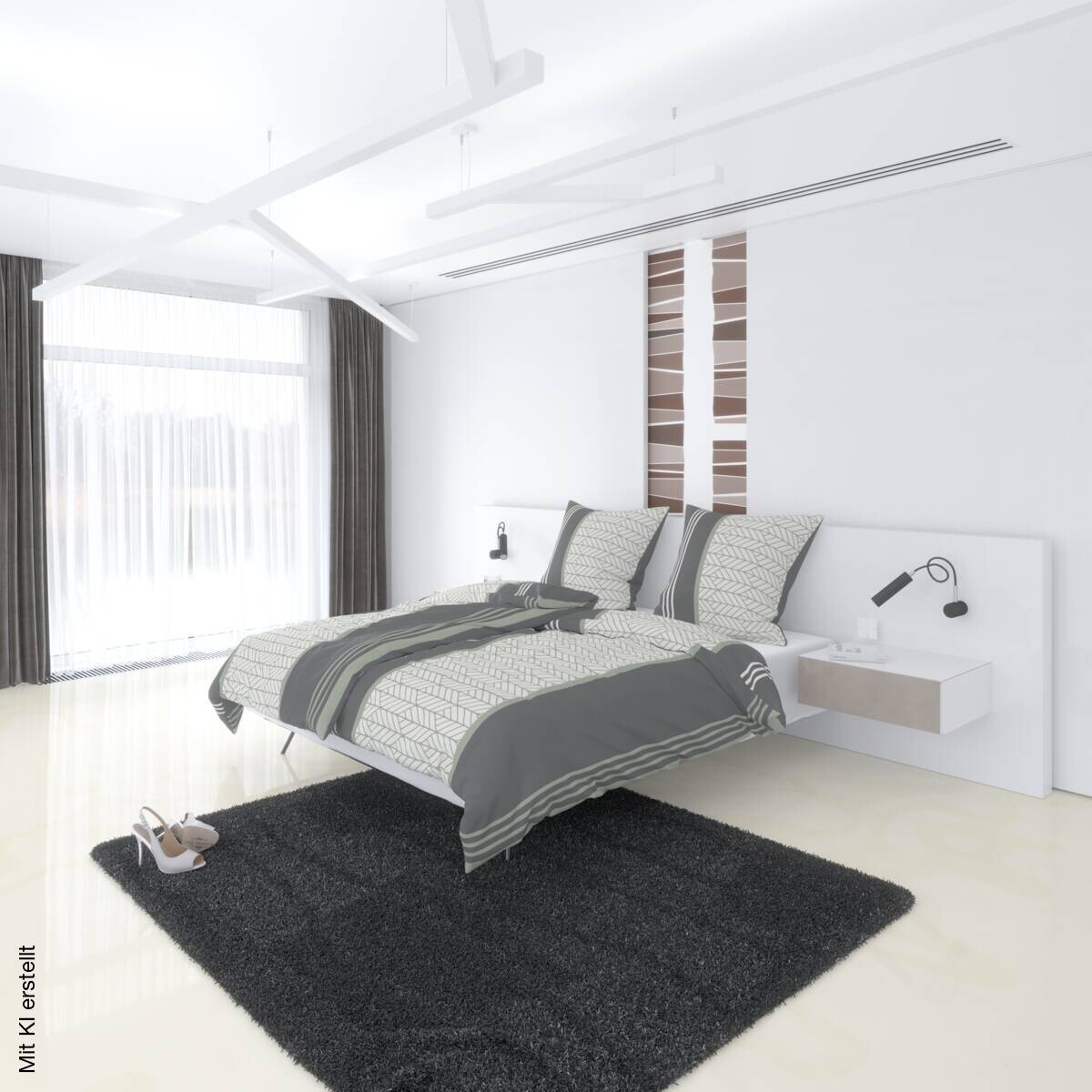 Microfaser Bettwäsche grau 100% Polyester B/L: ca. 135x200 cm
