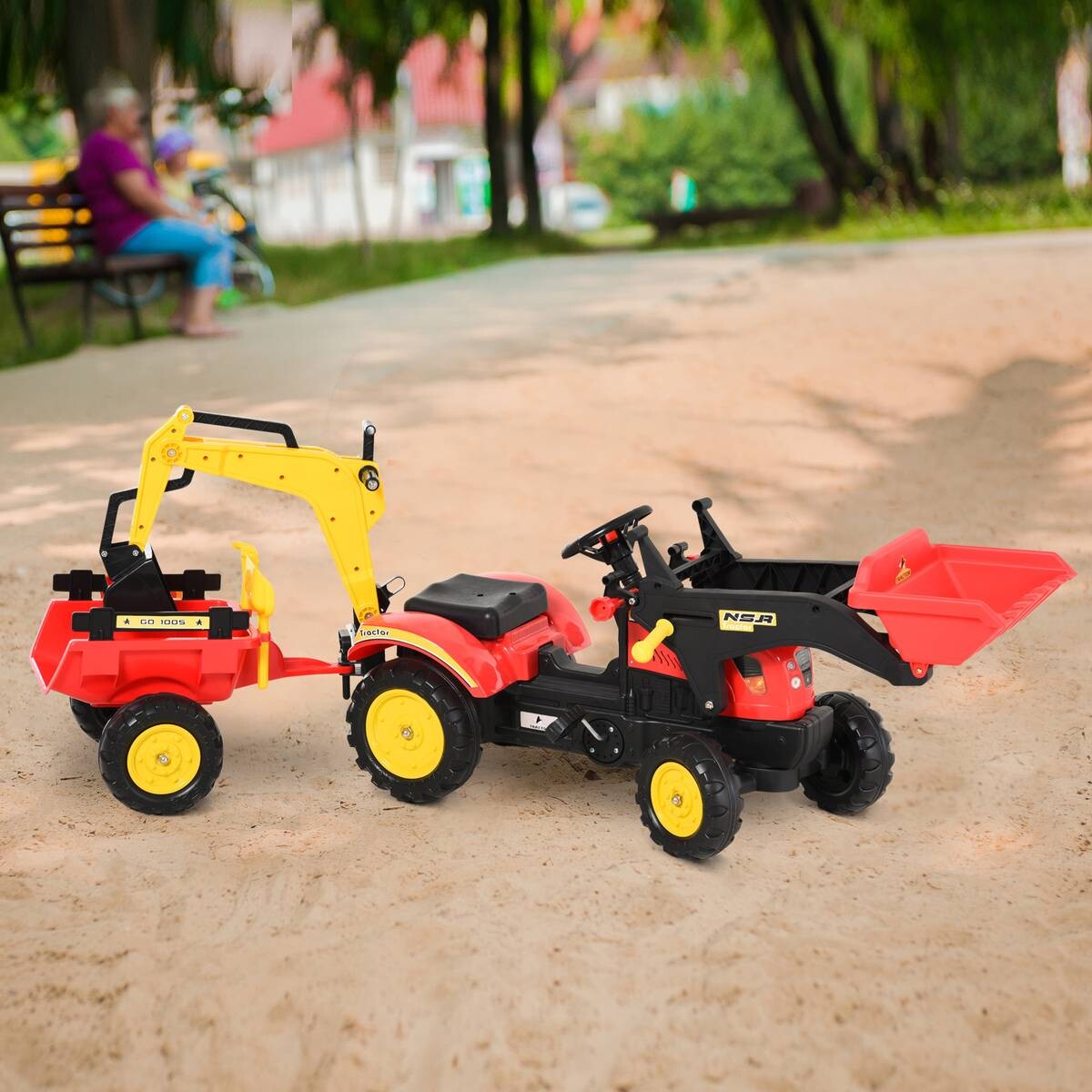 HOMCOM Kinder-Tretbagger B/H/L: ca. 42x59x179 cm