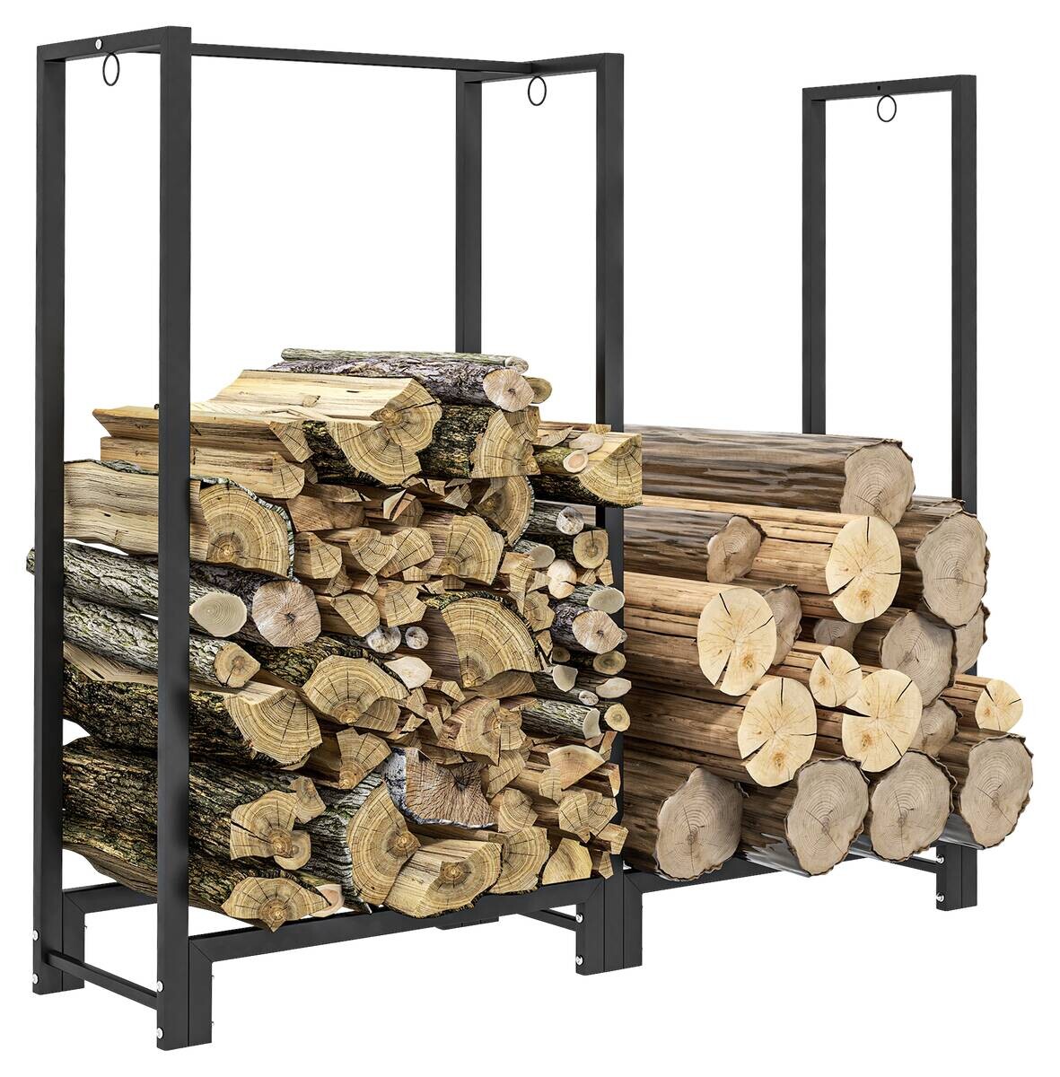 Outsunny Kaminholzregal schwarz B/H/L: ca. 32x115x123 cm