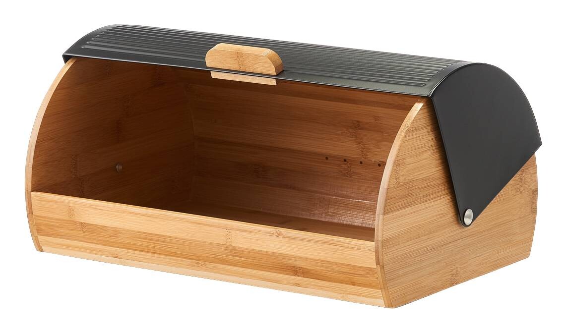 Zeller Brotkasten schwarz Bambus B/H/L: ca. 27x19x39 cm