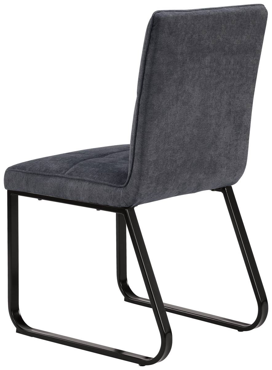 Stuhl TALEA 2er-Set dunkelgrau schwarz Webstoff Metall B/H/T: ca. 46x86x55 cm