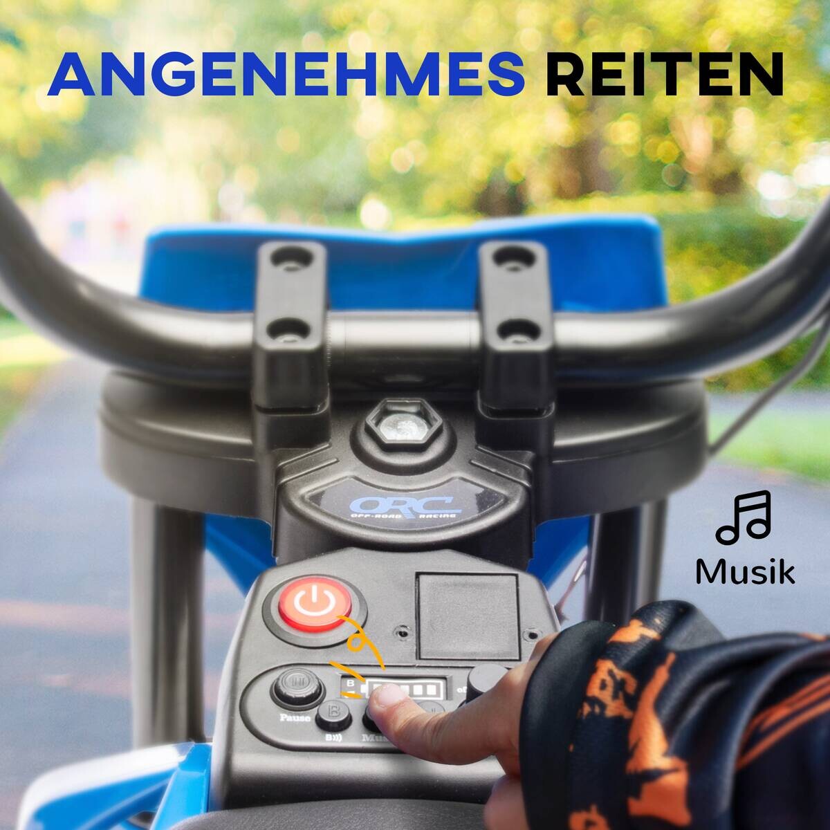 AIYAPLAY Kinder-Elektromotorrad blau B/H/L: ca. 56x70x107 cm