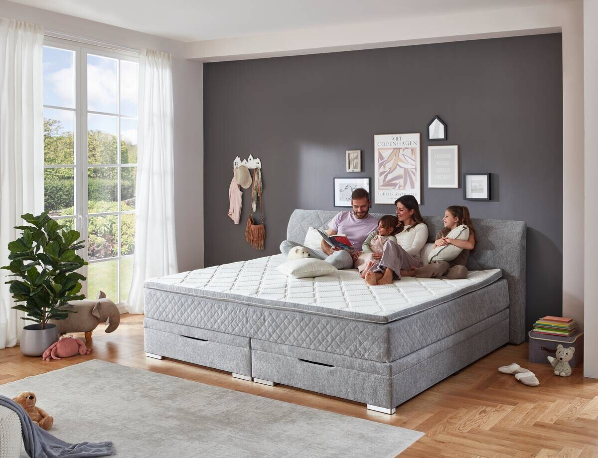 Familienboxbett Korfu silber Liegefläche B/L: ca. 240x200 cm