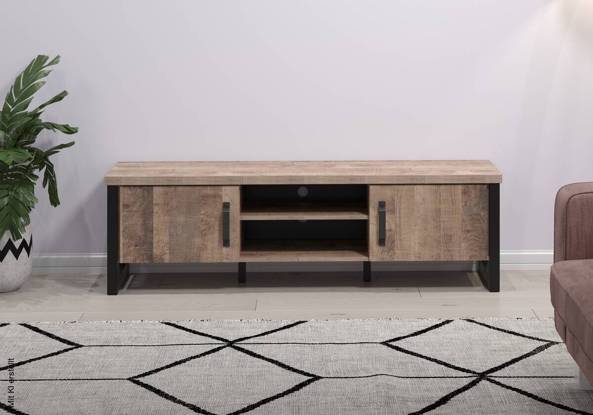 TV-Lowboard Emile Eiche Tabak Nachbildung B/H/T: ca. 166x50x45 cm