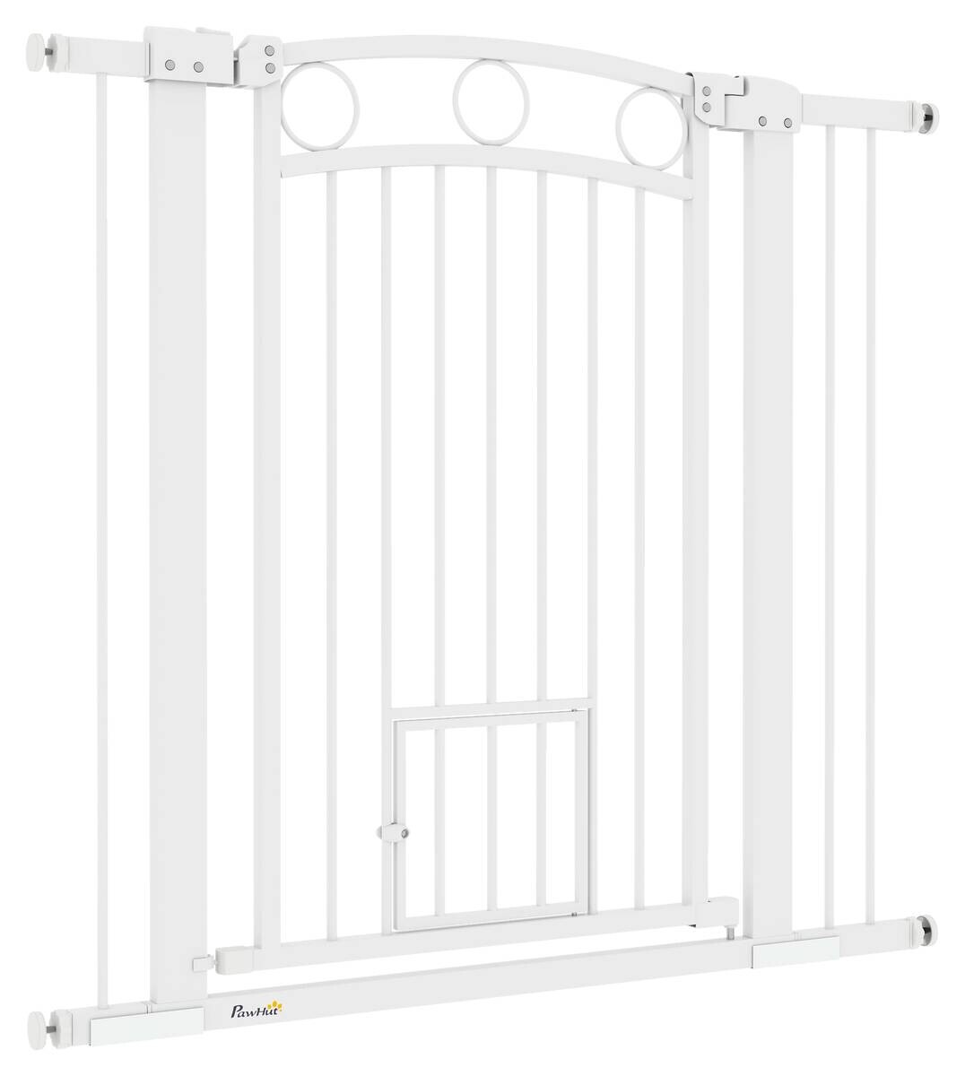PawHut Türschutzgitter weiß Metall B/H/L: ca. 5x96x104 cm