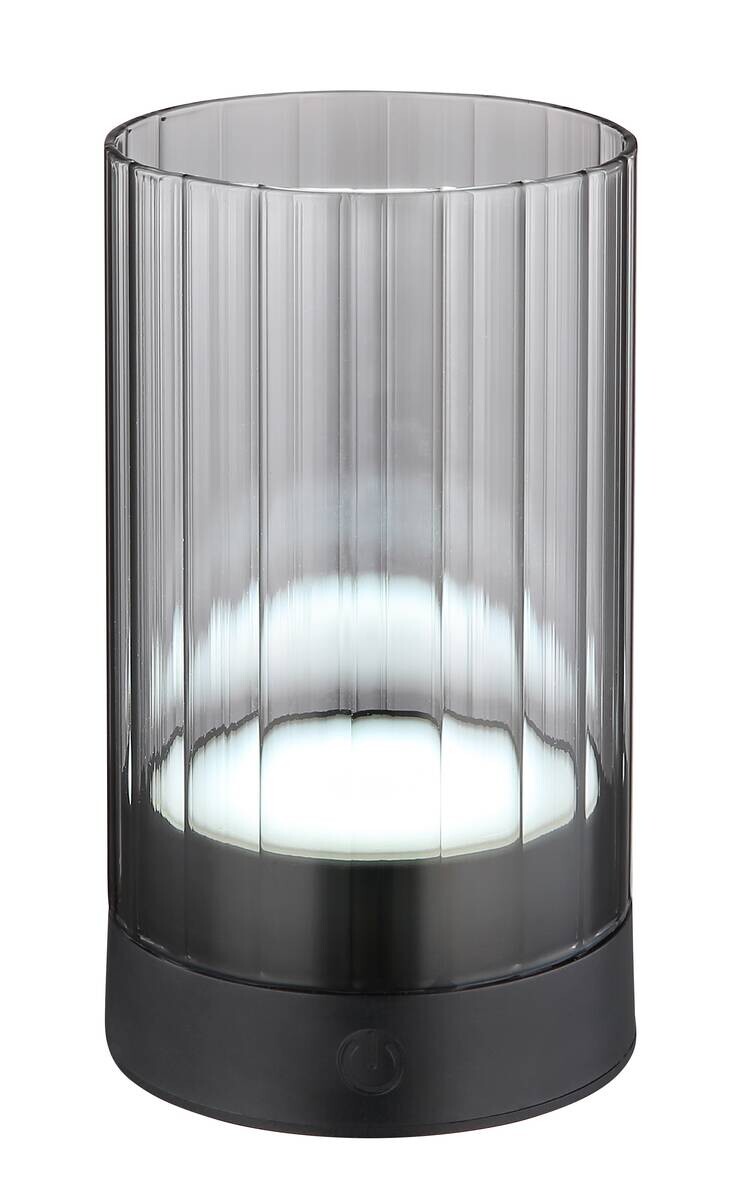 GLOBO LED-Tischleuchte Pixy schwarz Rauch Glas H/D: ca. 14x8 cm