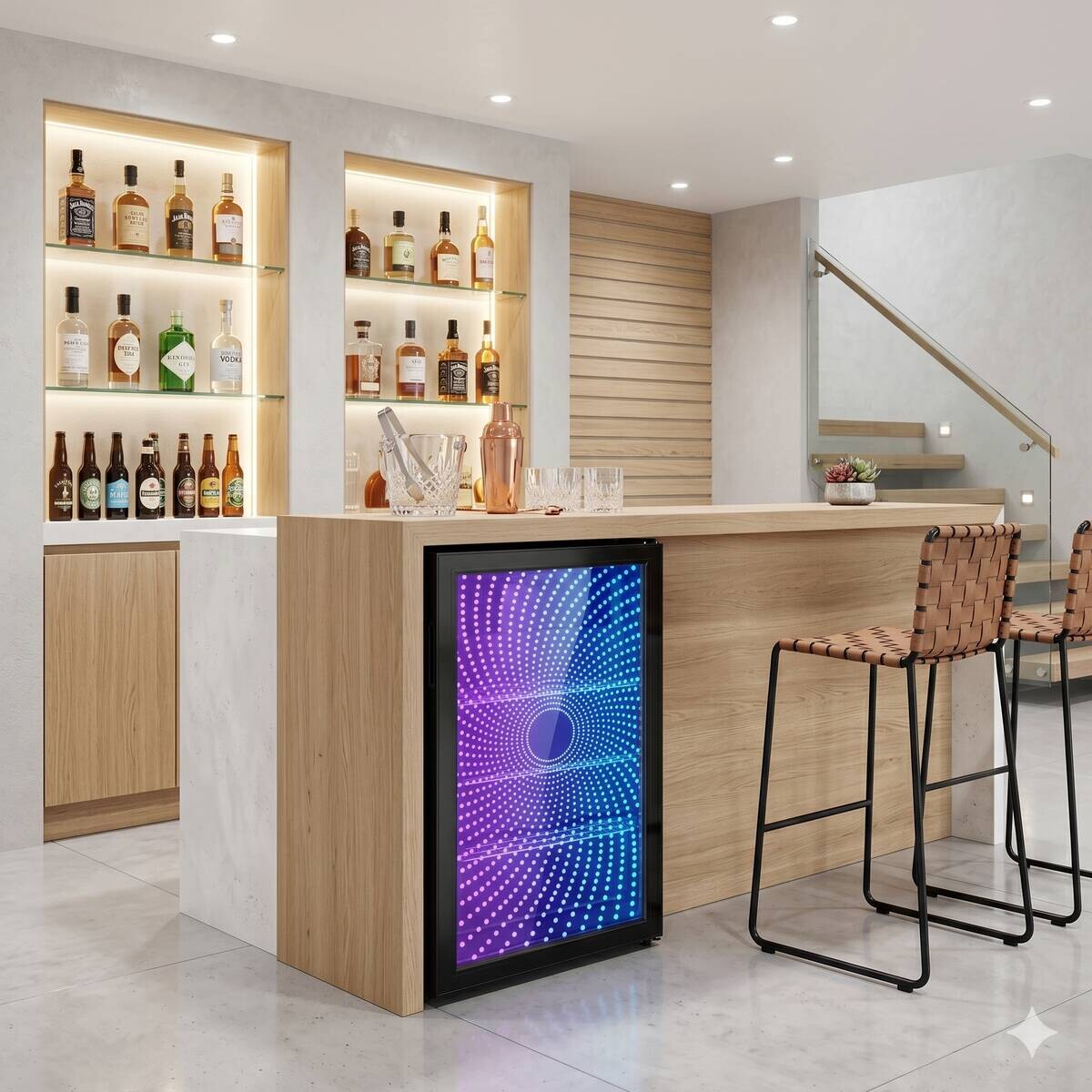 PKM Glastürkühlschrank GKS83FC3 schwarz B/H/L: ca. 44,5x8x47 cm