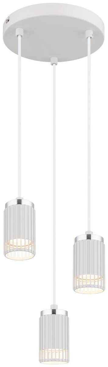 GLOBO Pendelleuchte weiß Metall Aluminium H/D: ca. 115,5x21 cm GU10 3 Brennstellen