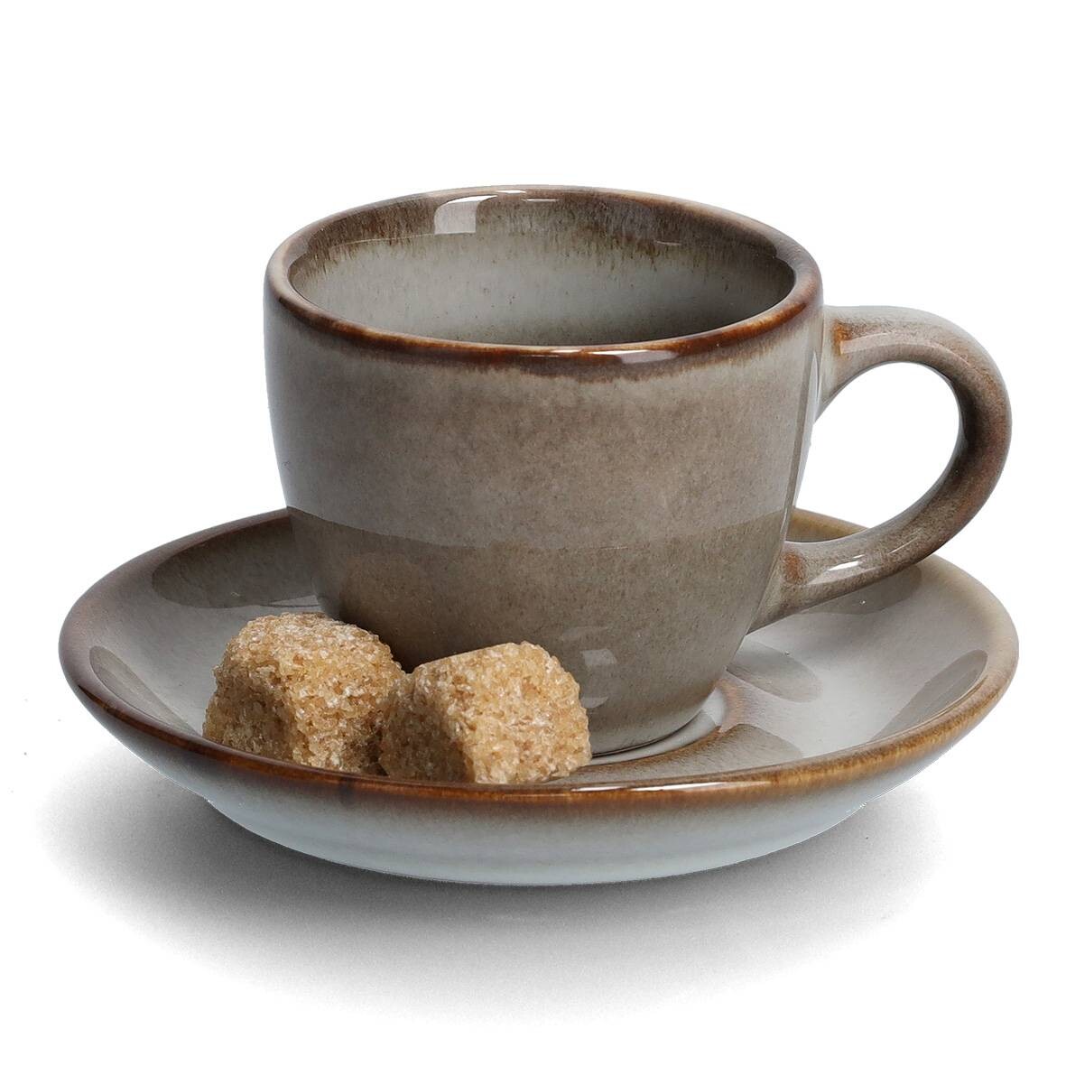 Zeller Espresso-Set taupe Keramik