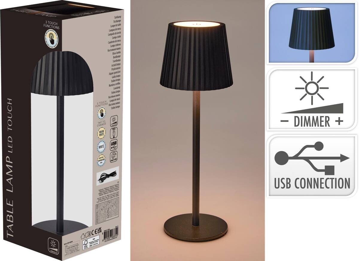 Tischlampe Kunststoff B/H/L: ca. 9,3x9,3x28 cm