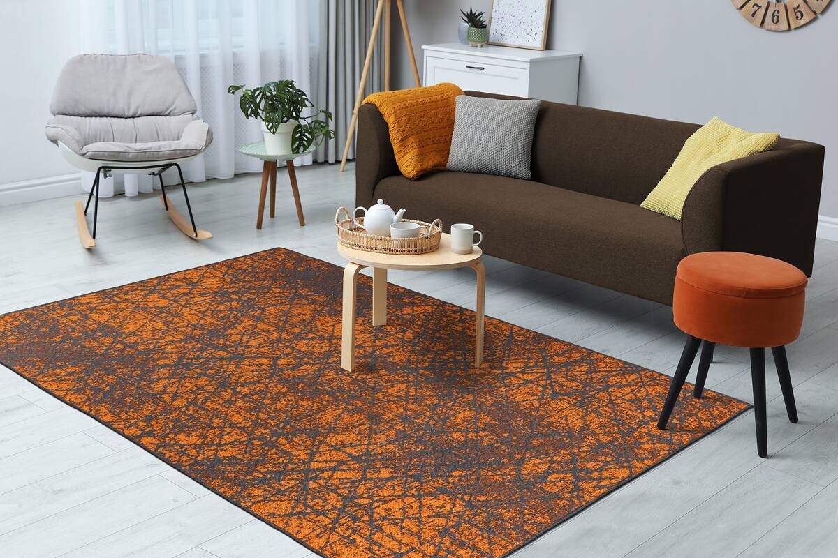 Kayoom Flachflorteppich Kalea 225 orange B/H/L: ca. 80x0,8x150 cm