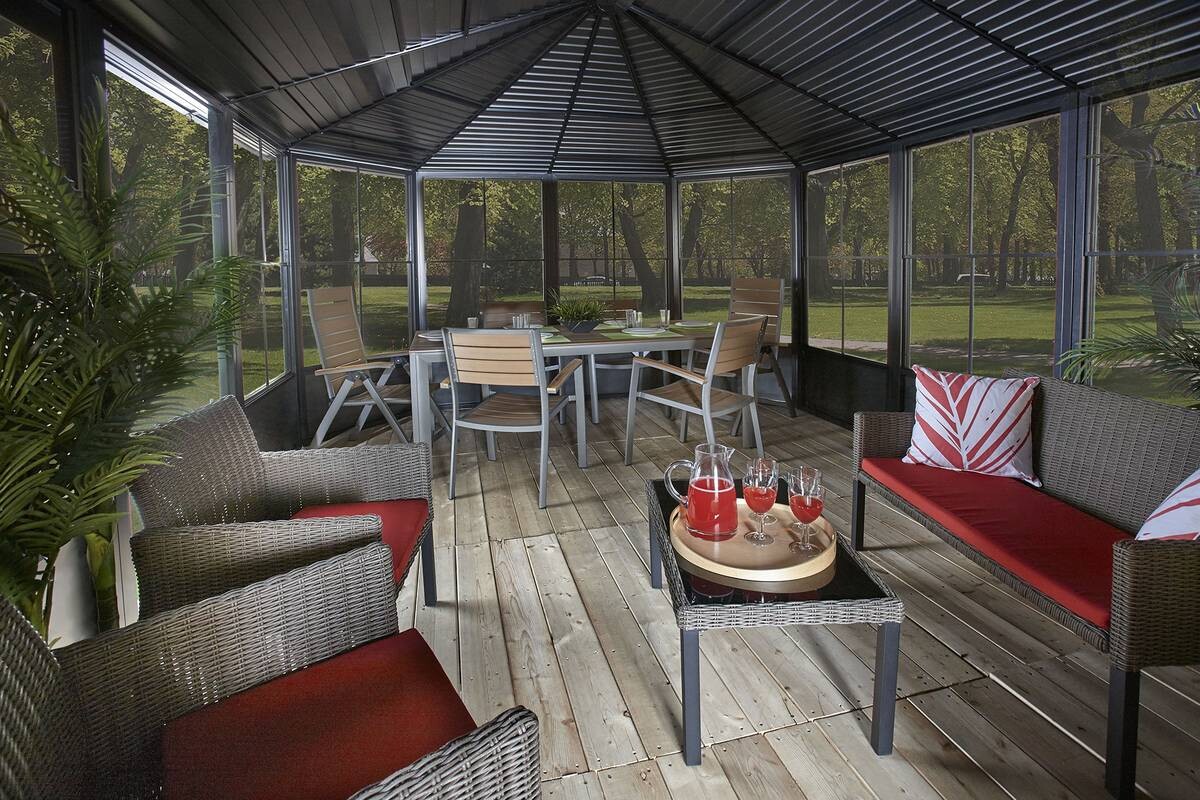 Sojag Kaltwintergarten Charleston anthrazit Aluminium B/H/T: ca. 594x281x384 cm