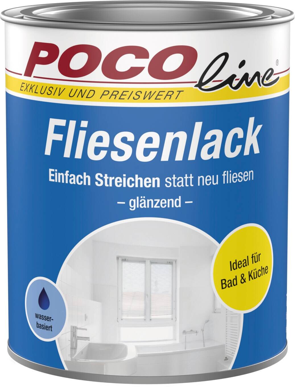 POCOline Fliesenlack Lichtgrau glänzend ca. 0,75 l | Lichtgrau
