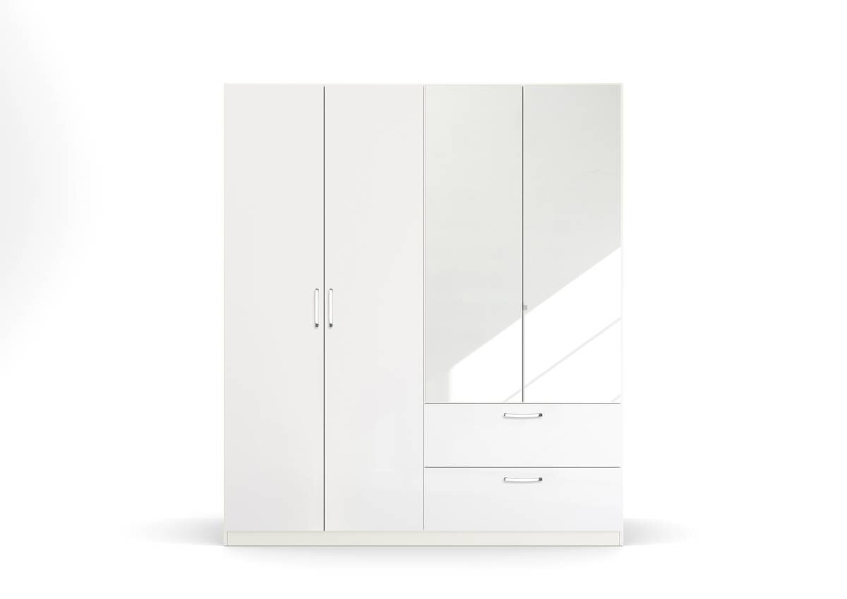 Kleiderschrank Quadra weiß B/H/T: ca. 180x210x54 cm