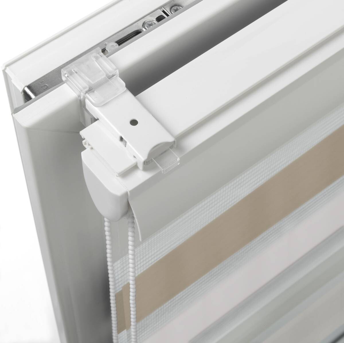 Boviva Doppelrollo mit Blende weiß creme braun 100% Polyester B/L: ca. 110x160 cm
