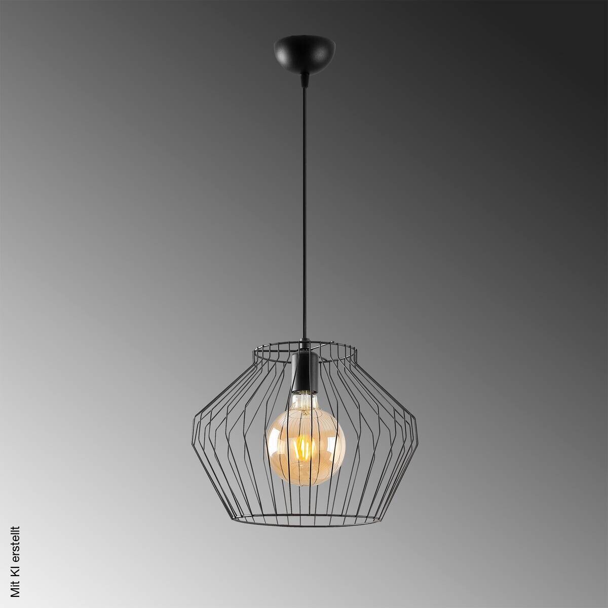 Opviq Pendelleuchte schwarz B/H/T: ca. 35x126x35 cm E27 1 Brennstellen