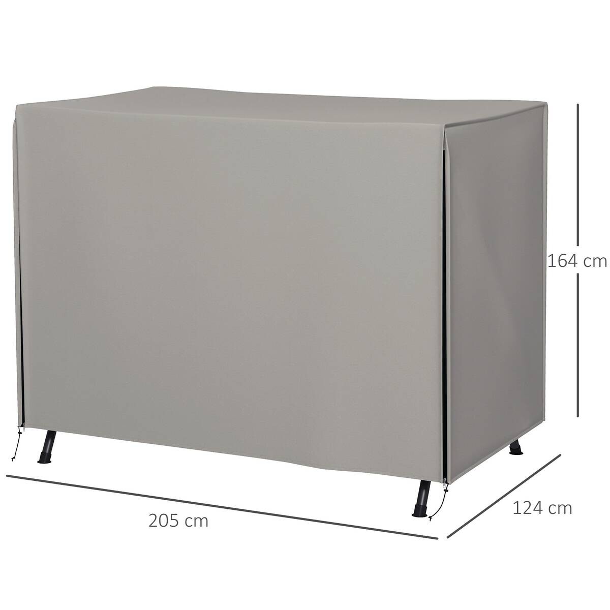 Outsunny Abdeckplane grau Polyester B/H/L: ca. 124x205x164 cm