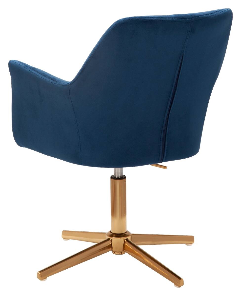 Drehstuhl blau Samt Eisen