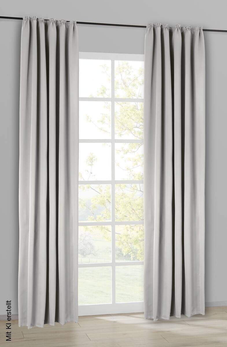 POCOline Verdunklungsvorhang Juna silber B/L: ca. 135x245 cm