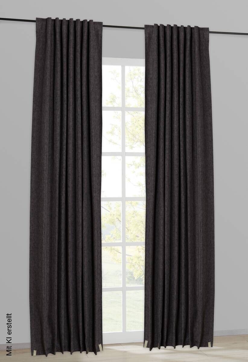 Verdunklungsvorhang Inci grau 100% Polyester B/L: ca. 140x245 cm