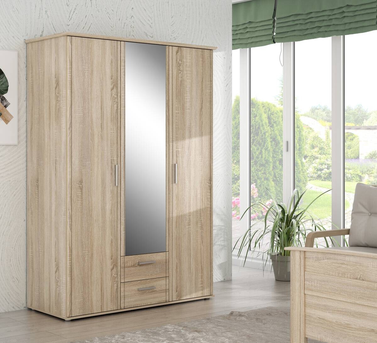 Kleiderschrank Eiche Sonoma Nachbildung B/H/T: ca. 139,2x200,8x59,6 cm