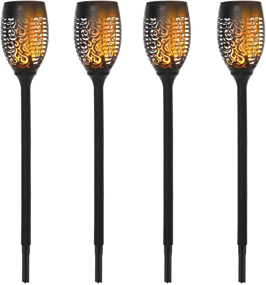 Solarleuchte im 4er-Set schwarz Kunststoff H/D: ca. 72x12 cm