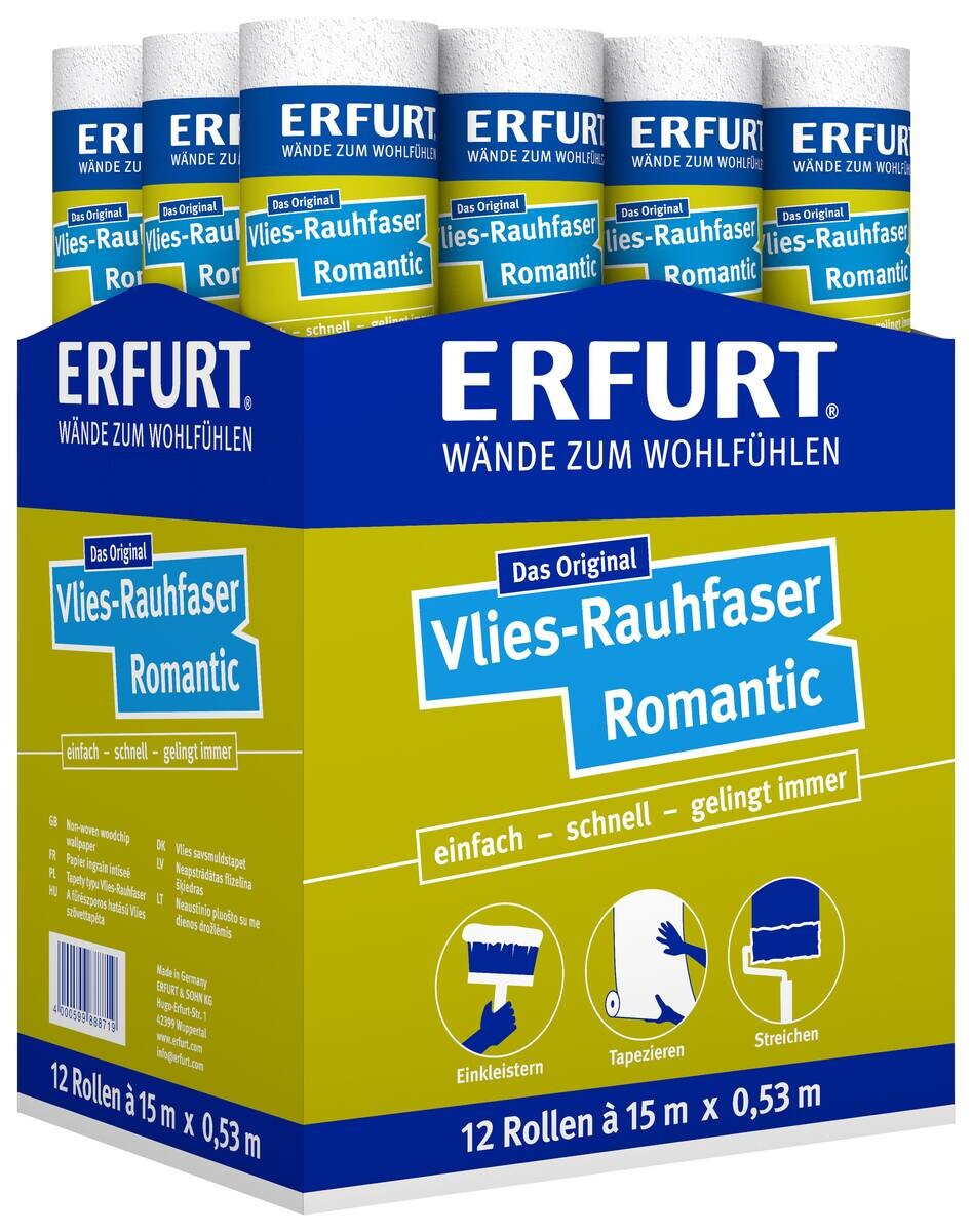 Erfurt Rauhfaser Romantic weiß B/L: ca. 53x1500 cm strukturiert