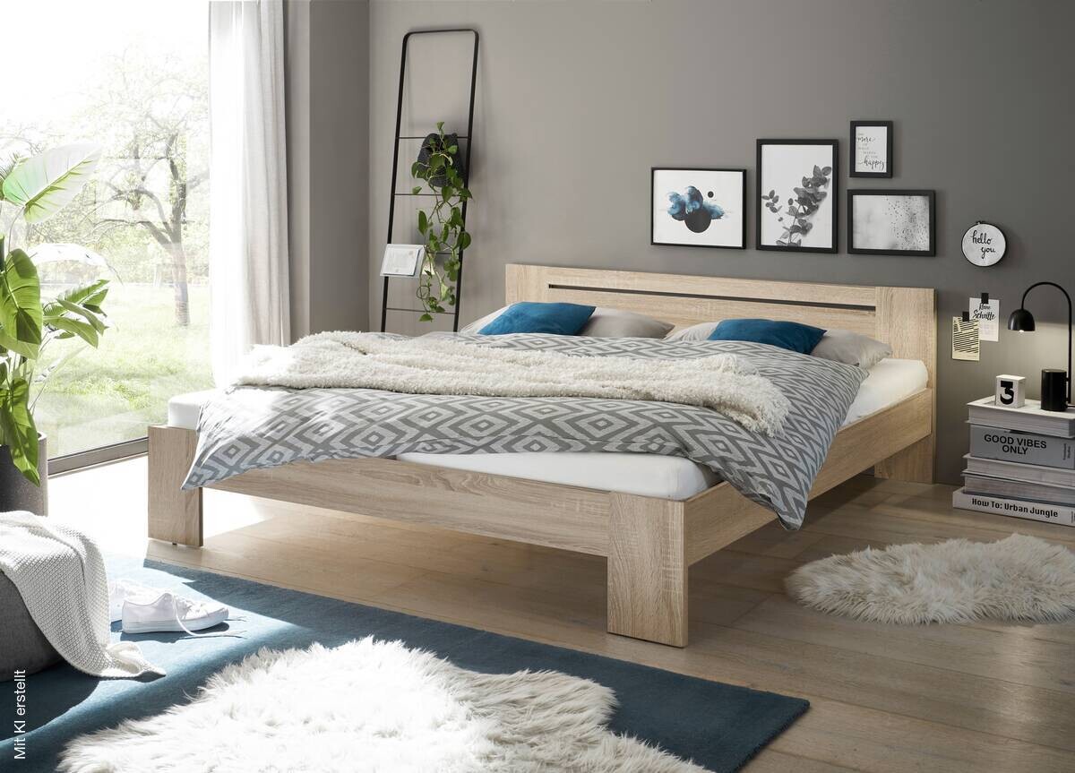 Futonbett Cannes Eiche Sonoma Nachbildung Liegefläche B/L: ca. 180x200 cm