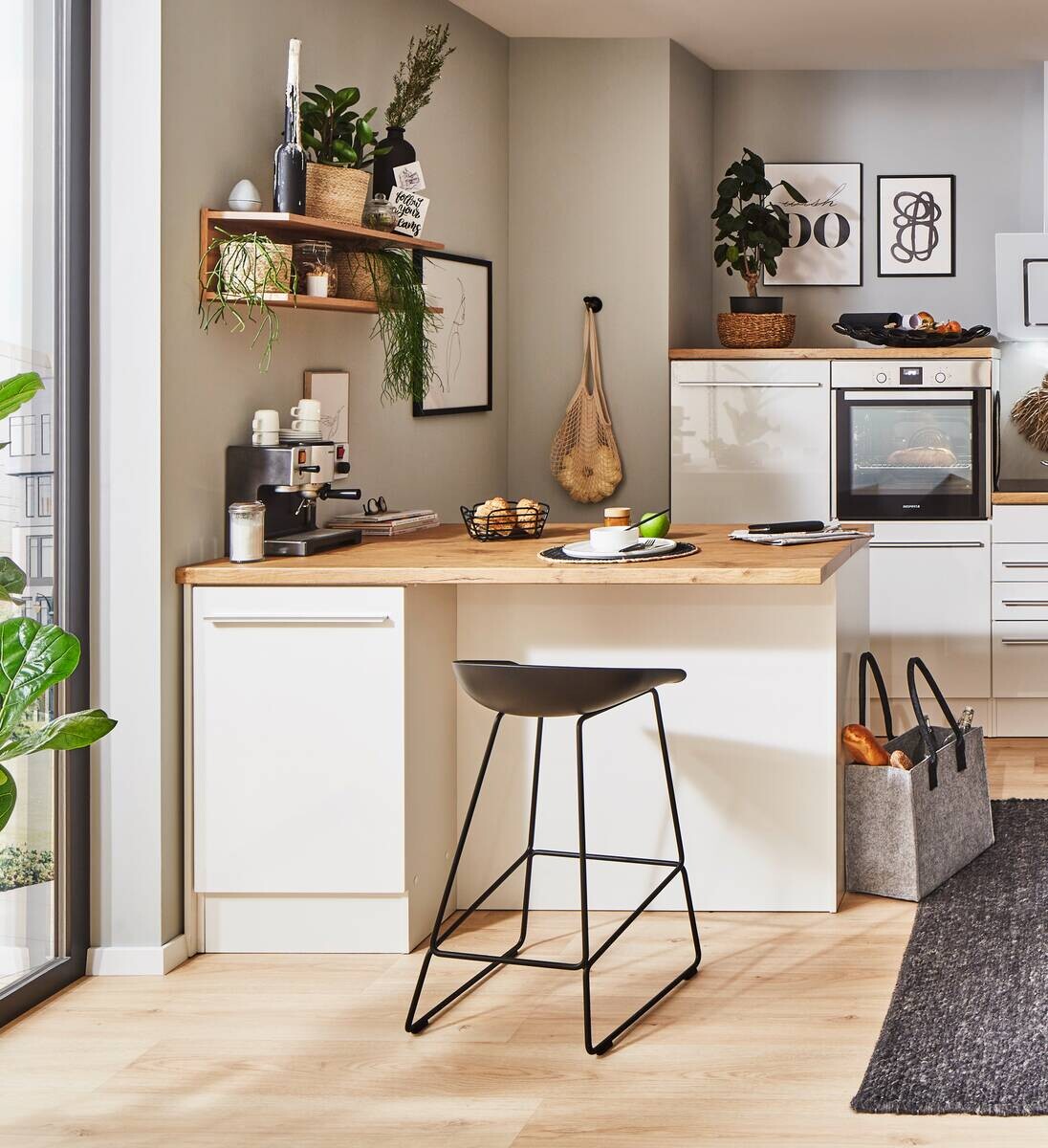 Respekta Inselküche Gabriel weiß Hochglanz