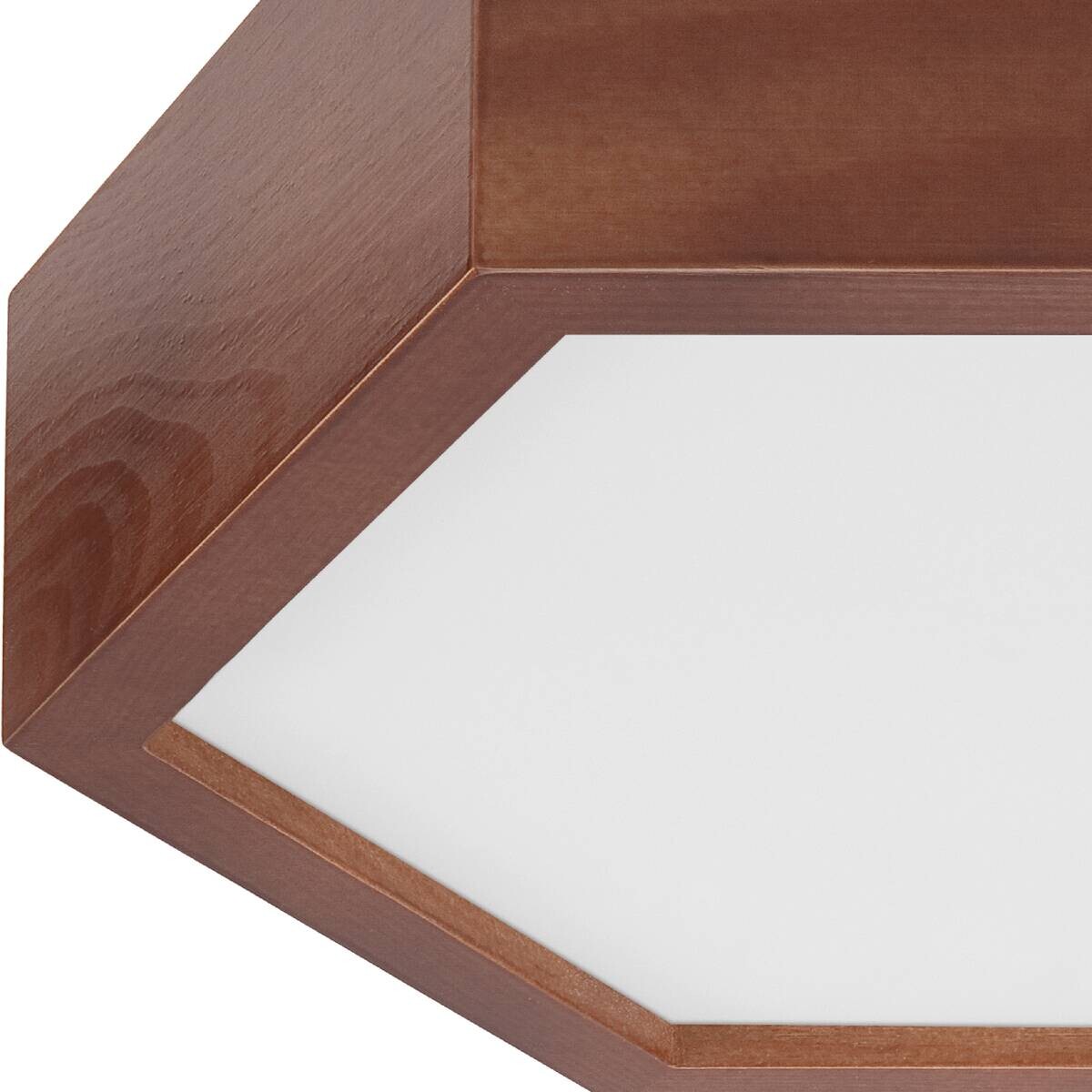 Lamkur Deckenleuchte rustikal Holz Glas B/H/L: ca. 33x12x33 cm 1 Brennstellen