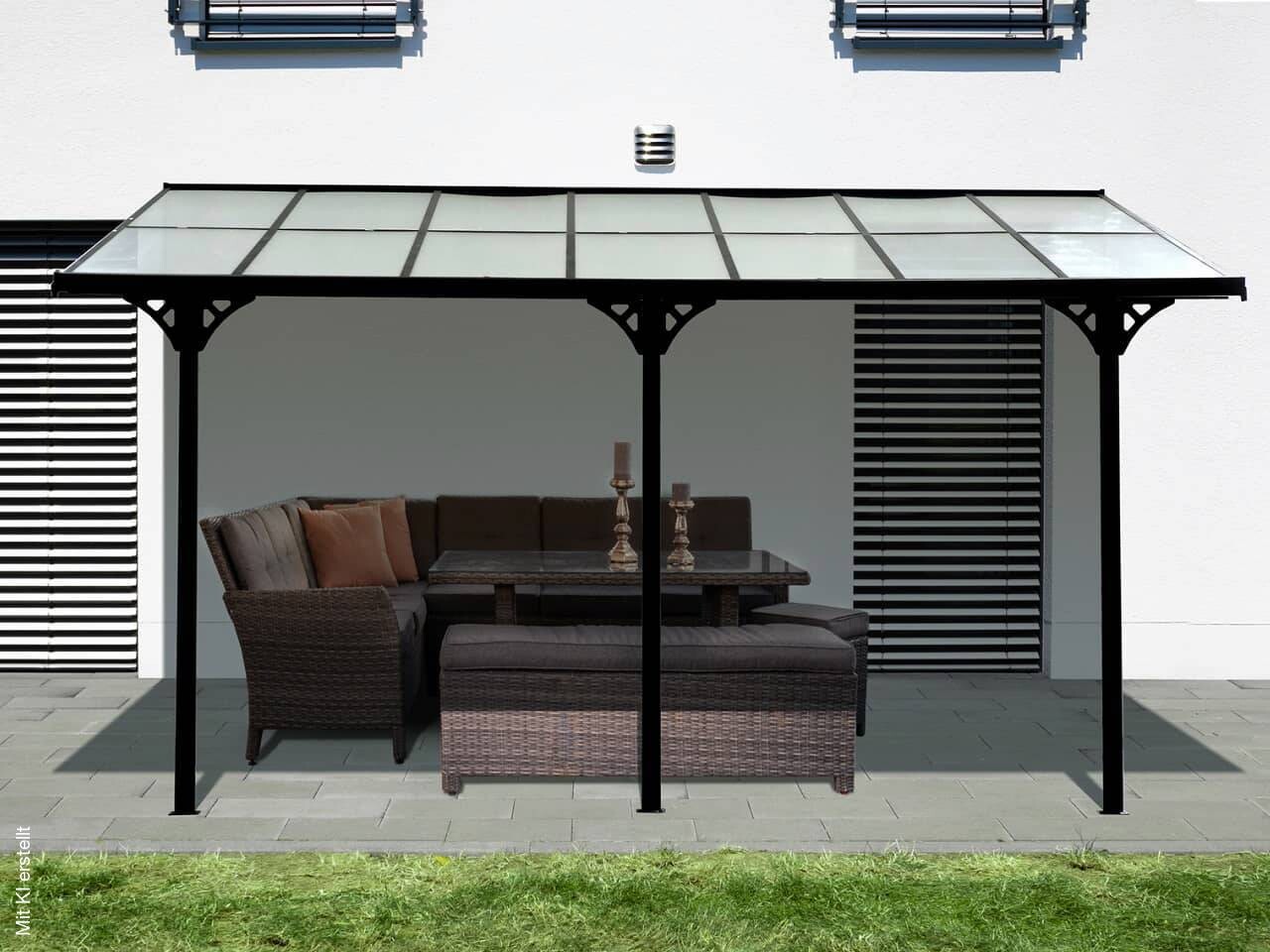 Westmann Terrassenüberdachung Bruce grau Aluminium B/H/T: ca. 434x269x300 cm
