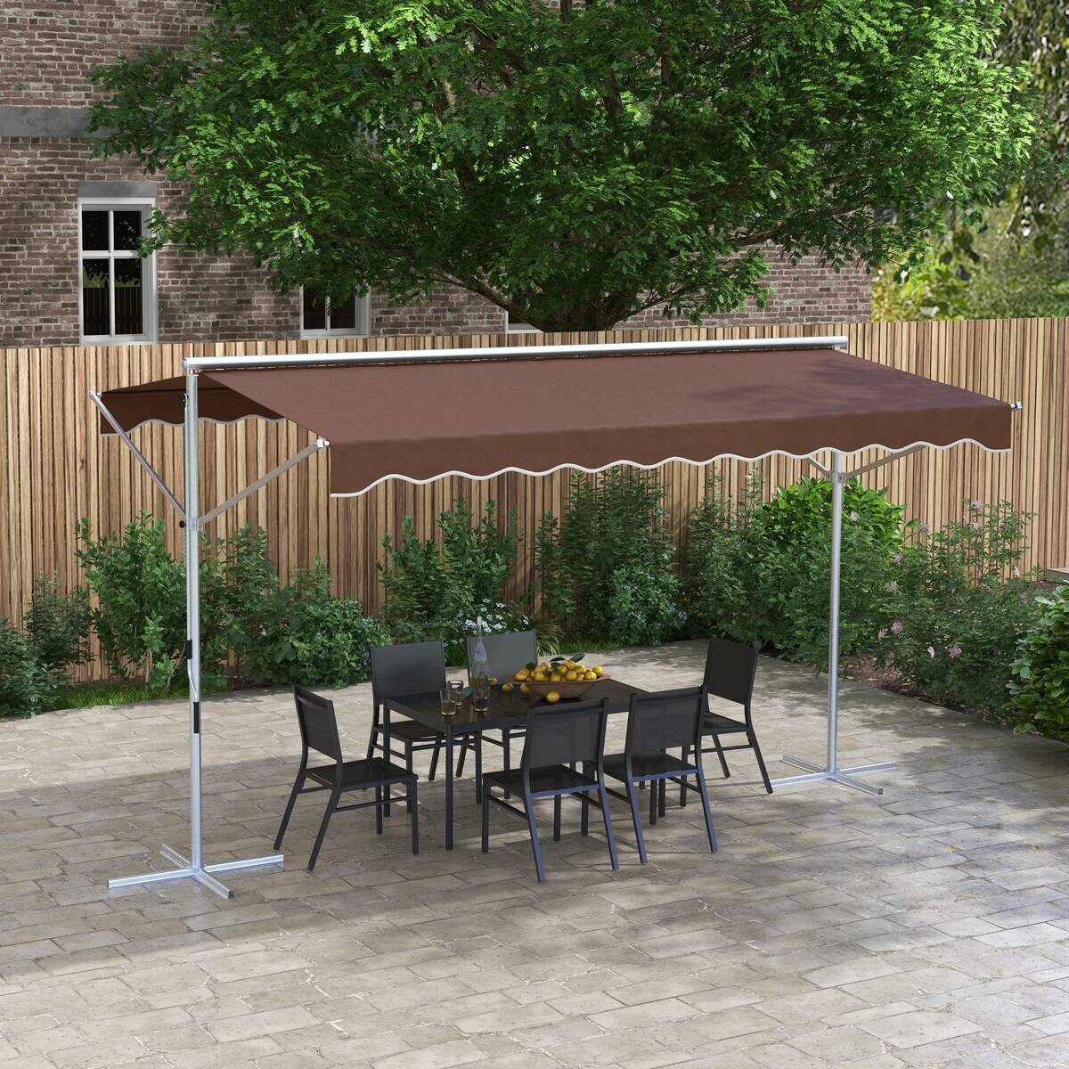 Outsunny Markise braun B/H/L: ca. 298x395x255 cm