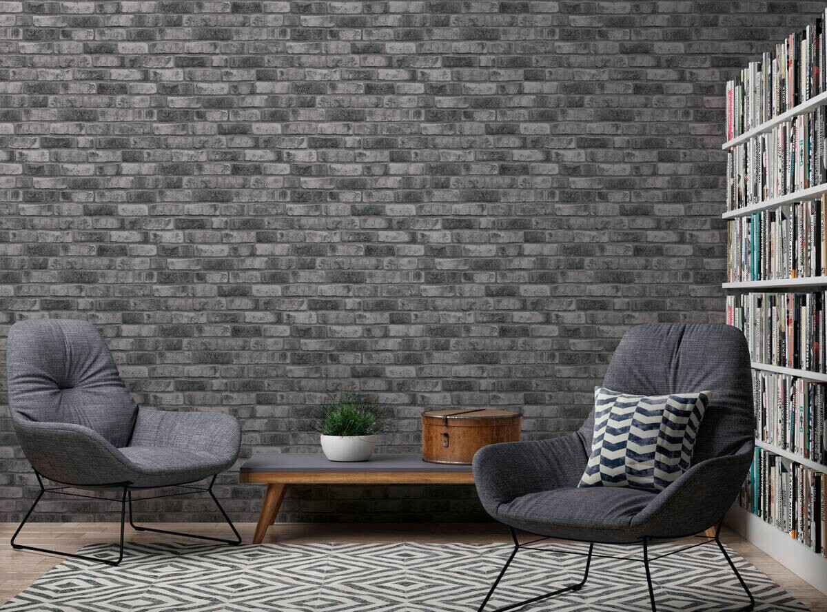 A.S.Creation Vliestapete anthrazit B/H/D: ca. 53x1005x8,6 cm