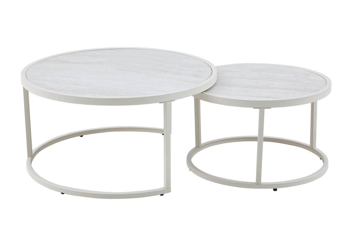 Couchtisch Ille beige Marmoroptik B/H: ca. 80x41 cm
