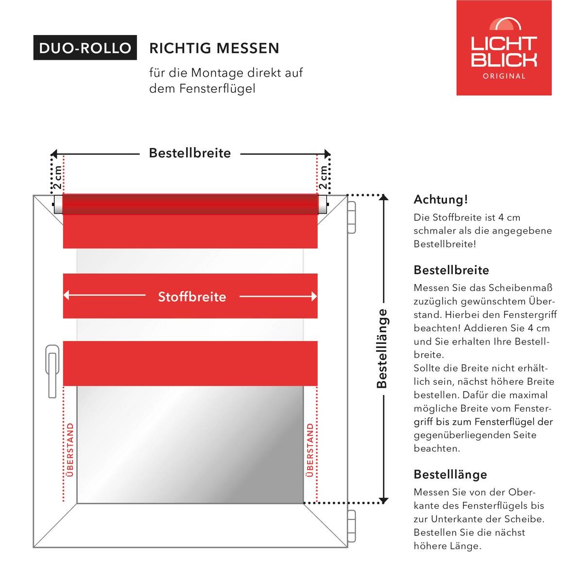 LICHTBLICK Doppelrollo Duo blau B/L: ca. 45x150 cm