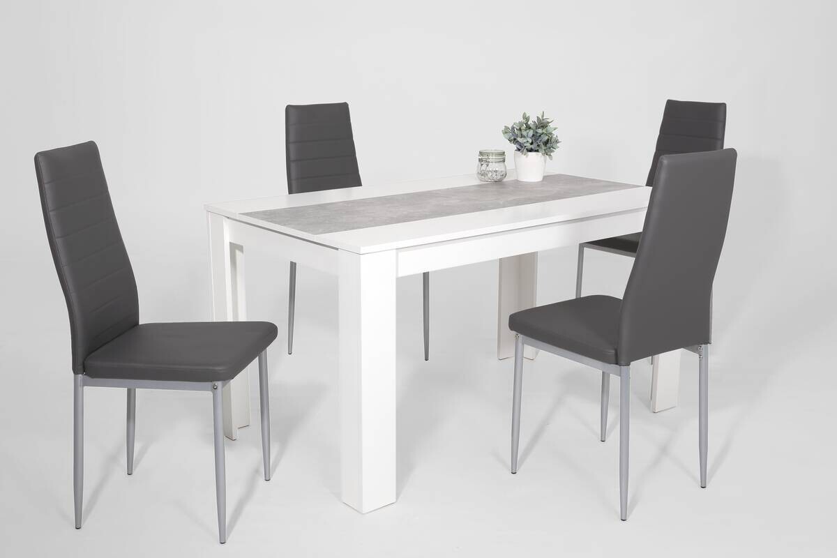 Essgruppe Lilo weiß Beton Holzwerkstoff B/H/T: ca. 138x76x80 cm