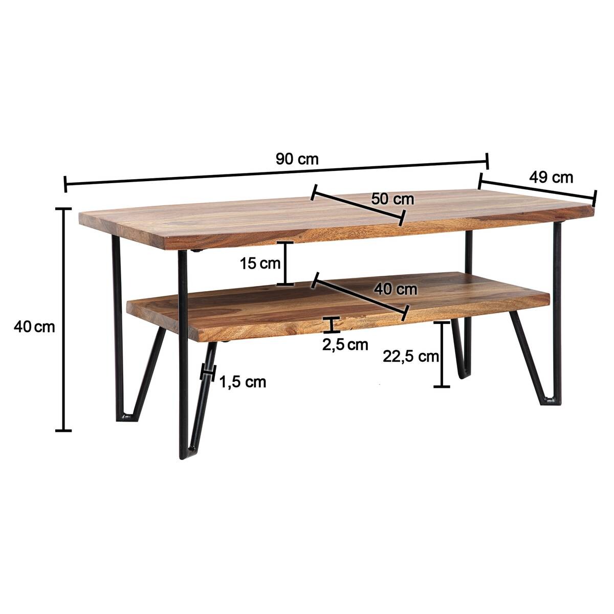Couchtisch B/H/T: ca. 90x40x50 cm